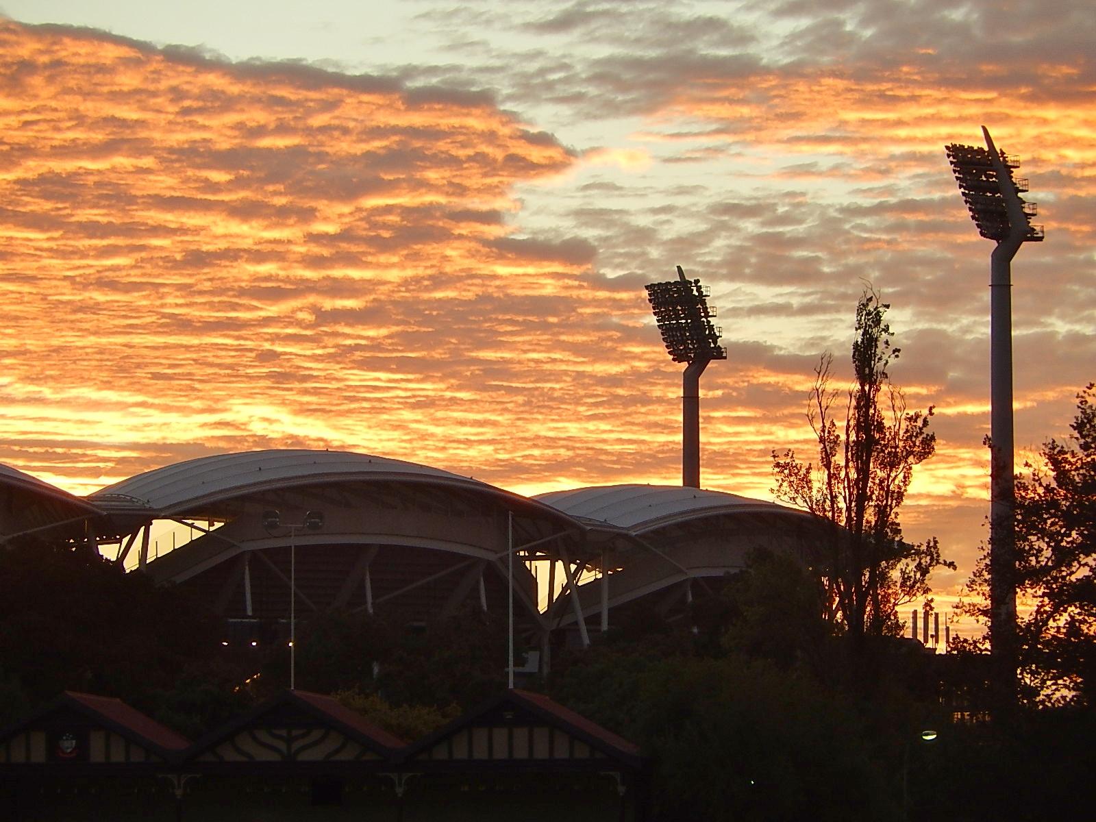 Adelaide Oval Silhouetted at Sunset